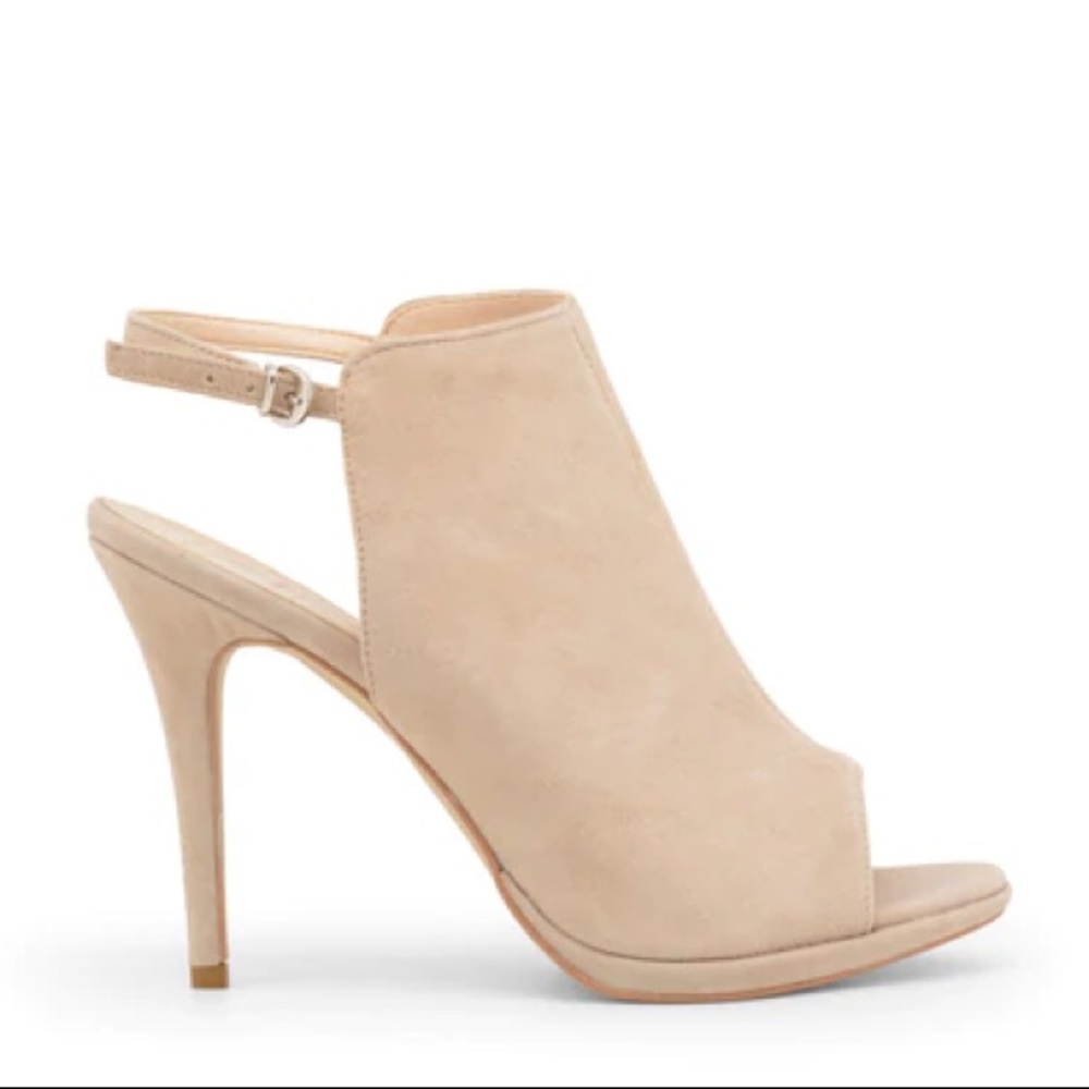 Made in Italia Beige Suede Open Toe Heels